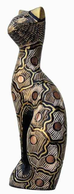 Brass Showpiece Cat Statue - 2*1.5*6 inch (AN044 D)