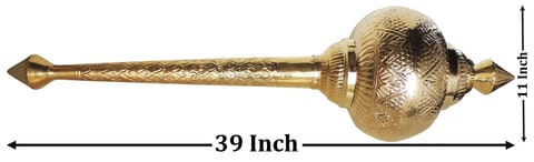 Brass Hanuman Mace, Gada No. 10 - 11*11*39 Inch (Z531 J)