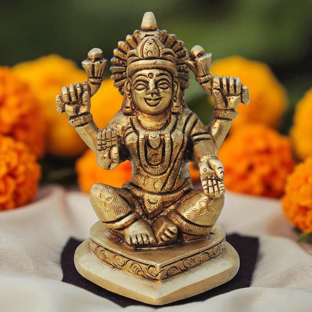 Brass Showpiece Laxmi Ji God Idol Statue - 2.5*2.6*4 Inch (BS1336 L)