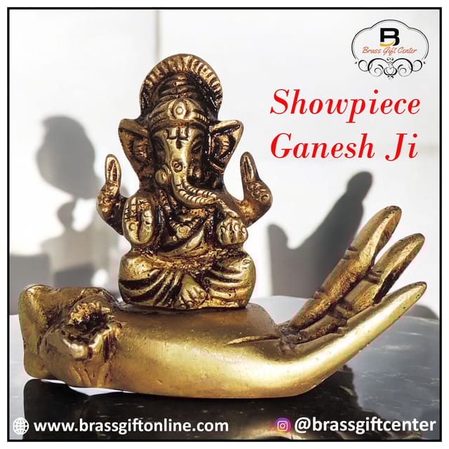 Brass Showpiece Ganesh Ji God Idol Statue - 2.5*2*2.5 Inch (BS1398 C)