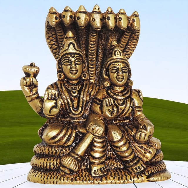 Brass Showpiece Laxmi Vishnu God Idol Statue - 3*2*3.5 Inch (BS1392 F)