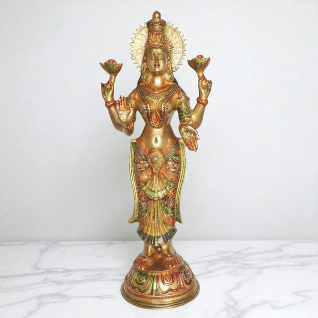 Brass Showpiece Laxmi Ji God Idol Statue - 12.5*9.2*31.5 Inch (BS1418 L)