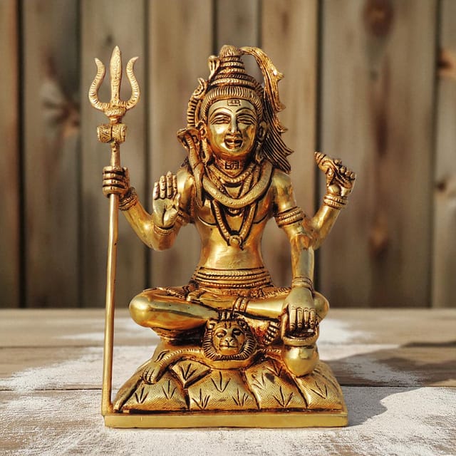Brass Showpiece Shiv Ji God Idol Statue - 6*3.5*8.5 Inch (BS1450 D)