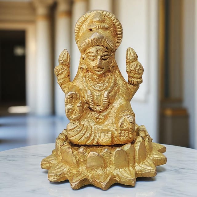 Brass Showpiece Laxmi Ji God Idol Statue - 1.7*1.4*2 Inch (BS892 L)