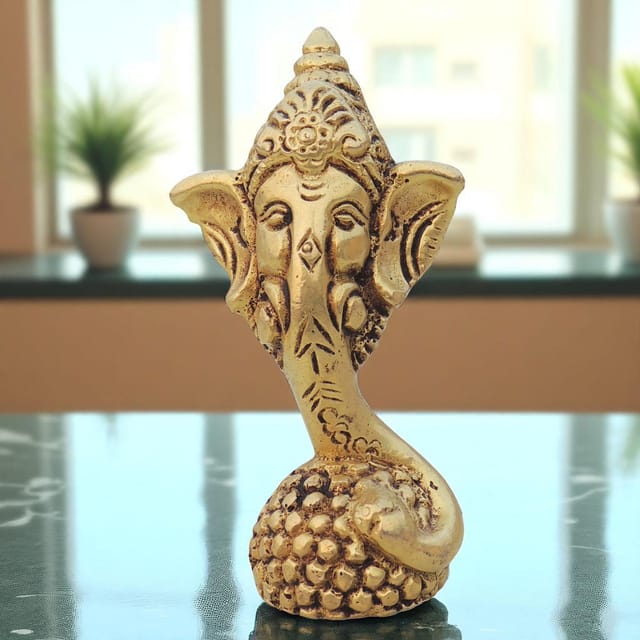 Brass Showpiece Laddu Ganesh God Idol Statue - 2*1*3.2 Inch (BS1481 C)