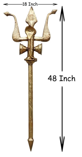 Brass Trishul - 18*6*48 Inch (Z138 T)