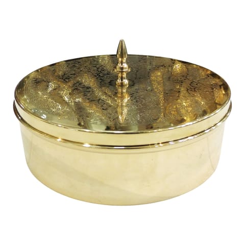 Handcrafted Brass Spice Box Masala Box Set With Spoon (Z585 B)