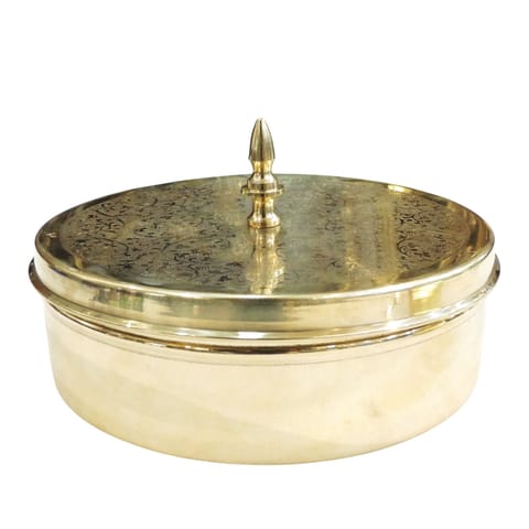 Handcrafted Brass Spice Box Masala Box Set With Spoon (Z585 A)