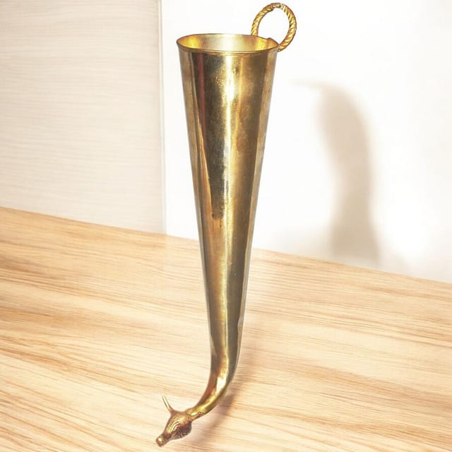 Brass Gaumukhi Shringi For Abhishek [200 ml] - 9*2.2*2.2 Inch (Z568 B)