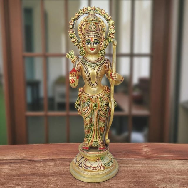 Brass Showpiece Ram Ji Statue Idol - 4*4*13 Inch (BS1543 R)