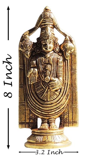 Brass Showpiece Tirupati Bala Ji God Idol Statue - 3.2*2.5*8 Inch (BS1549 F)