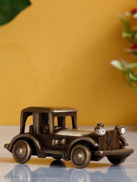 Brass Showpiece Children Playing Car - 7*2.7*3 Inch (Z112 A)