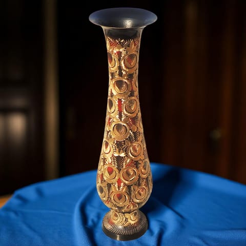 Brass Home & Garden Decorative Flower Pot, Vase - 7.5*7.5*29.5 Inch (F546 D)
