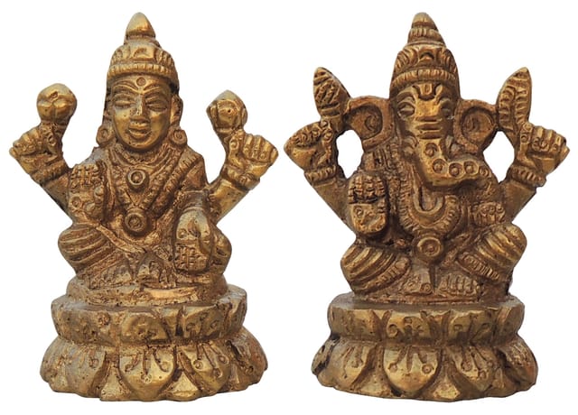 Brass Showpiece Laxmi Ganesh Pair God Idol Statue (BS1003)