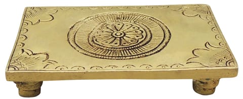 Brass Showpiece Chowki God Idol Statue - 4.5*3*1 Inch (BS1130 D)