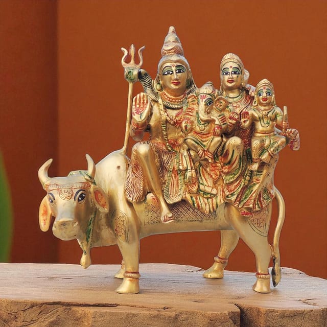 Brass Showpiece Shiv Parivar God Idol Statue - 9.5*4*11 Inch (BS493 C)