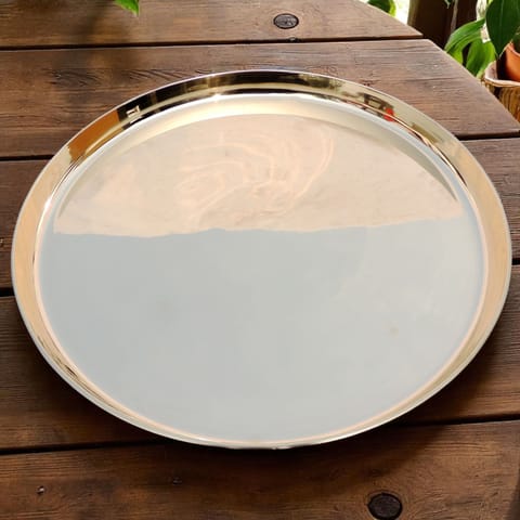 Pure Bronze, Kansa Thali - 15.5*15.5*1 Inch (BC157 I)