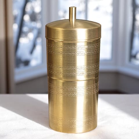 Brass Coffee Filter - 2.6*2.6*6.5 Inch, 400 ML (BC179 D)