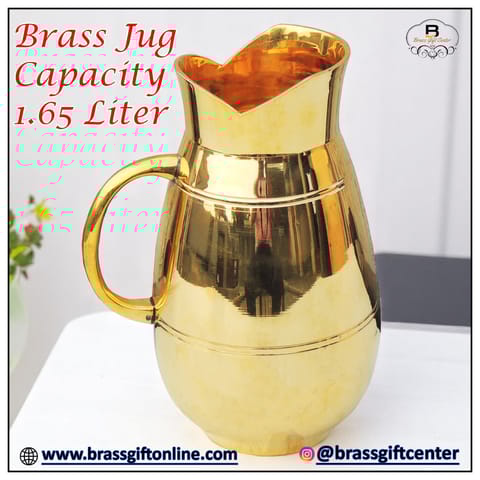 Brass Drinking Jug, Capacity : 1.65 Litre - 5*5*9 Inch (BC167 F)