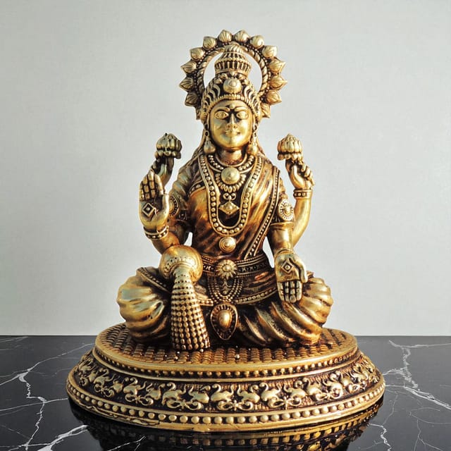Brass Showpiece Laxmi Ji God Idol Statue, Made From Machine - 3.7*3.5*4.5 Inch (BS1703 L)
