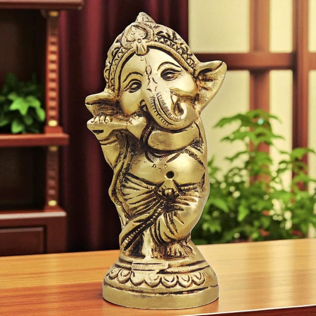 Brass Showpiece Ganesh Ji God Idol Statue - 3*2*5.5 Inch (BS1696 C)