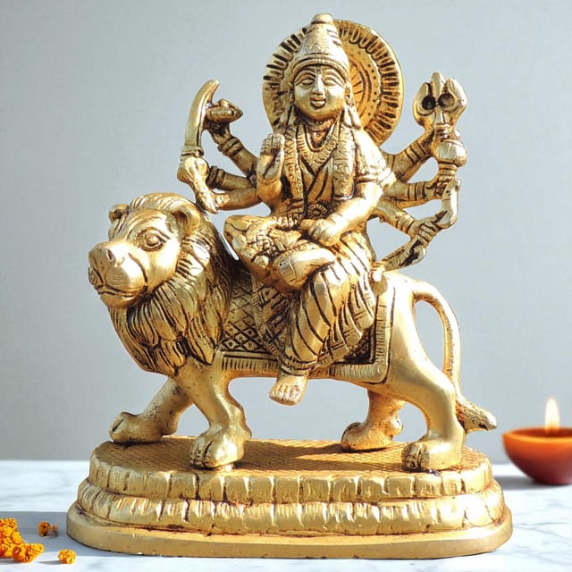Brass Showpiece Durga Ji God Idol Statue - 5.5*2.5*6 Inch (BS1779 C)