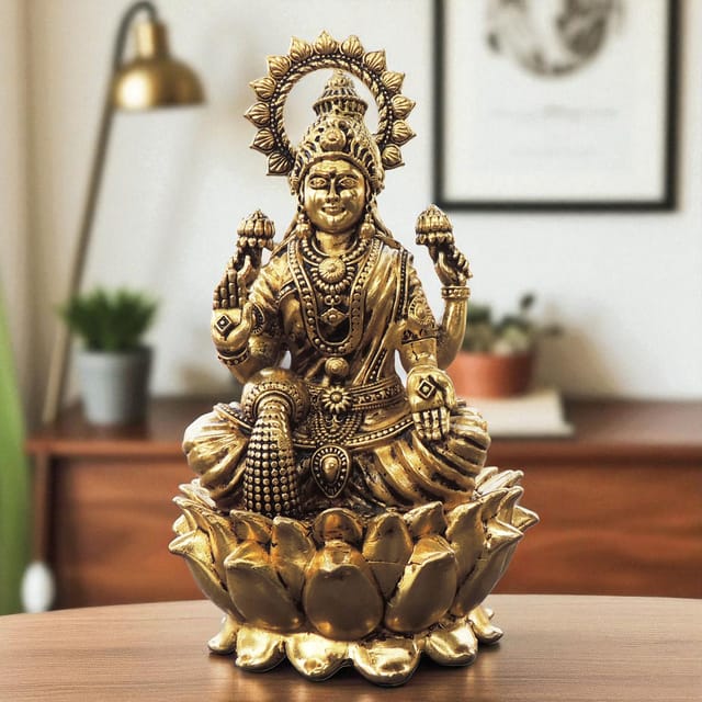 Brass Showpiece Laxmi Ji God Idol Statue - 4.5*4.5*7.5 Inch (BS1773 L)