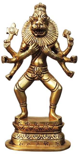 Brass Showpiece Narsingh Bhagwan God Idol Statue - 4*2*7.2 Inch (BS1286 N)