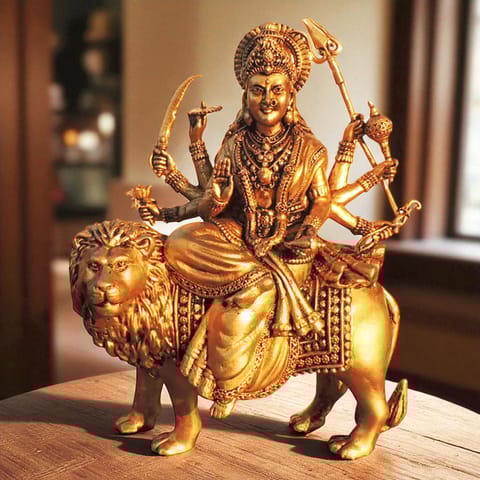 Brass Showpiece Durga Ji God Idol Statue - 3.5*3.5*6.5 Inch (BS1732 J)