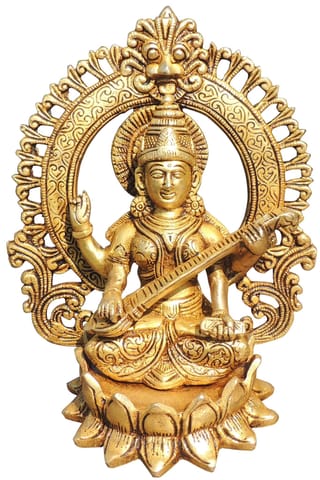 Brass Showpiece Saraswati Ji God Idol Statue - 8*5*9.2 Inch (BS1778 S)