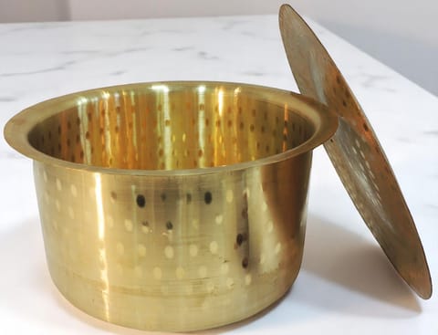 Brass Kitchen Purpose Bhagona With Lid, Capacity : 9 Liter - 12.6*12.6*7.2 Inch (Z637 J)