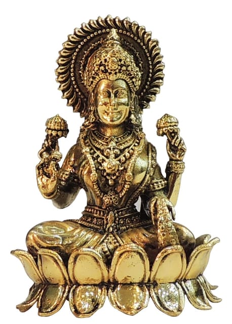 Brass Showpiece Laxmi Ji God Idol Statue, Made From Machine  - 2.7*2.7*4 Inch (BS1827 L)