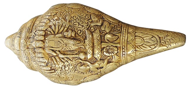 Brass Showpiece Conch God Idol Statue - 9.5*4.2*4 Inch (BS873 B)