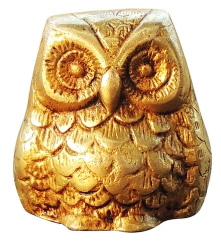 Brass Home Decorative Owl Showpiece Statue - 1.7*1.7*2 Inch (AN237 X)