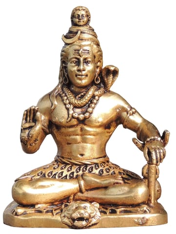 Brass Showpiece Shiv Ji God Idol Statue - 3*2*4 Inch (BS1734 E)