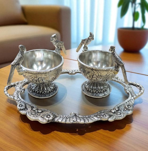 Brass Decorative Tray - 11*6.5*0.5 Inch (AT075 D)
