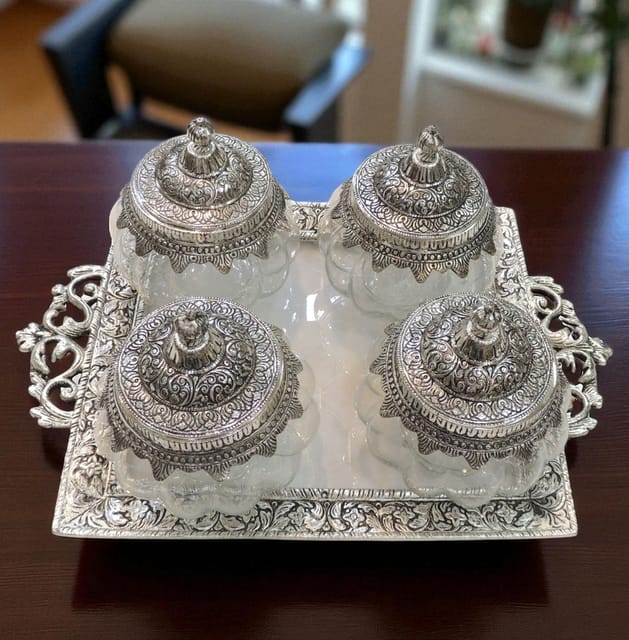 Aluminium Decorative Tray - 16*10.5*0.5 Inch (AT074 D)