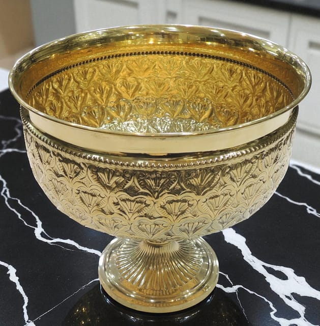 Brass Decorative Bowl With Stand - 9*9*10 Inch (AT073 E)
