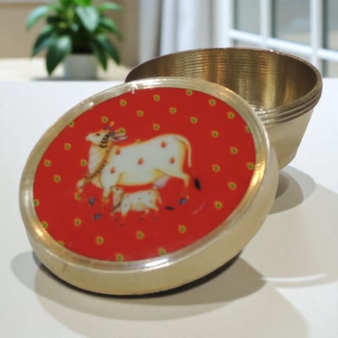 Brass Sindoor Box - 2*2*1 Inch (Z639 C)