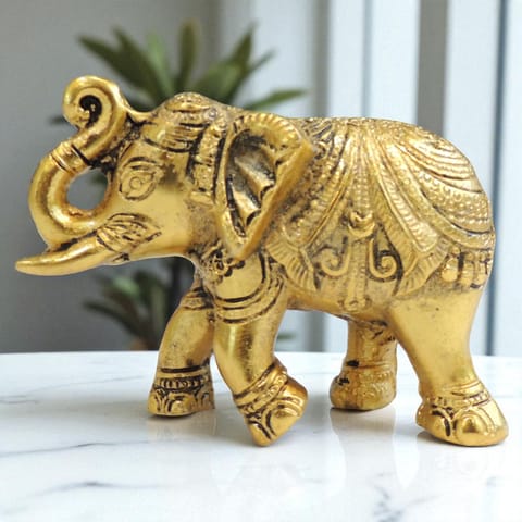 Aluminium Showpiece Elephant - 5*2*3.5 Inch (AS503 G)