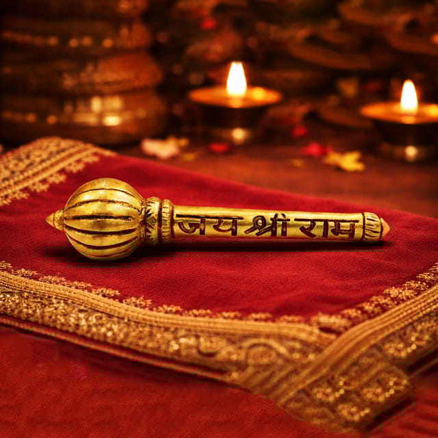 Brass Showpiece Hanuman Gada God Idol Statue - 4.7*1.5*1.5 Inch (BS1864 E)