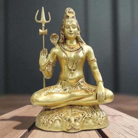 Brass Showpiece Shiv Ji God Idol Statue - 14*8*21.5 Inch (BS1834 X)