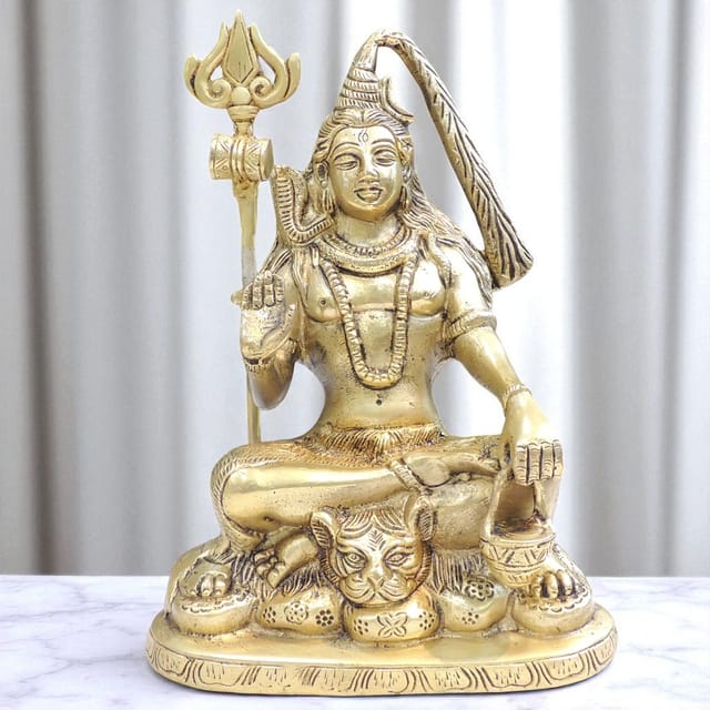 Brass Showpiece Shiv Ji God Idol Statue - 6.5*3.6*9 Inch (BS1834 D)
