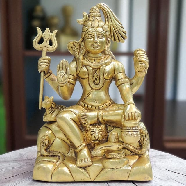 Brass Showpiece Shiv Ji God Idol Statue - 2.5*5*7.5 Inch (BS1834 C)