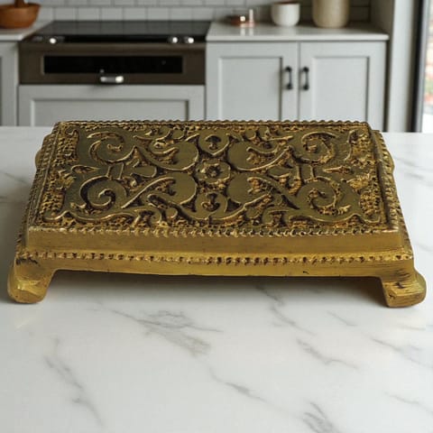 Brass Showpiece Chowki God Idol Statue - 3.2*2*0.5 Inch (BS1403 X)