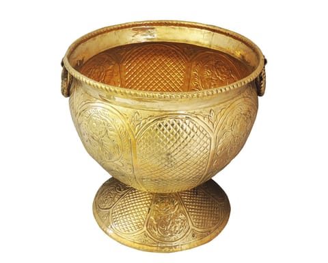 Brass Home Decorative Planter, Gamla - 17*17*17 Inch (F597 E)