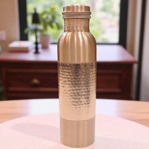 Copper Drinking Water Bottle, Capacity : 900 ML - 2.5*2.5*11 Inch (BC202 K)