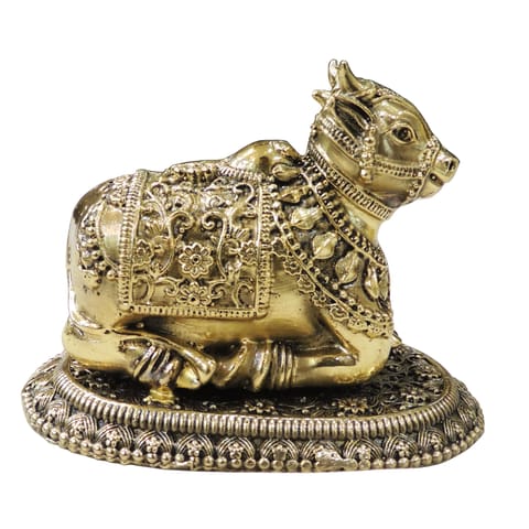 Brass Showpiece Nandi Statue - 4.2*2.7*3.1 Inch (BS1907 F)