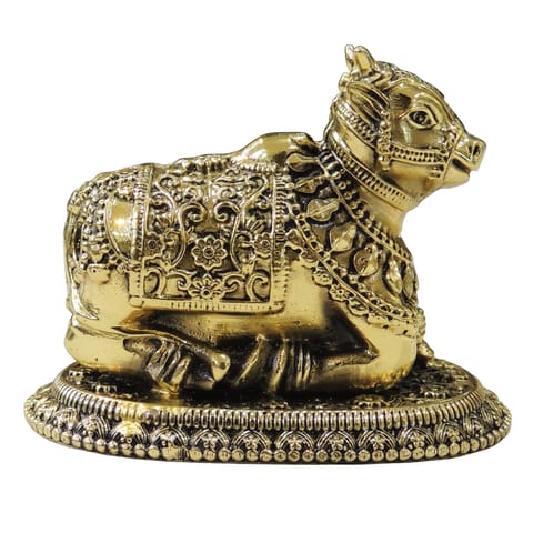 Brass Showpiece Nandi Statue - 3*2*2.5 Inch (BS1907 C)