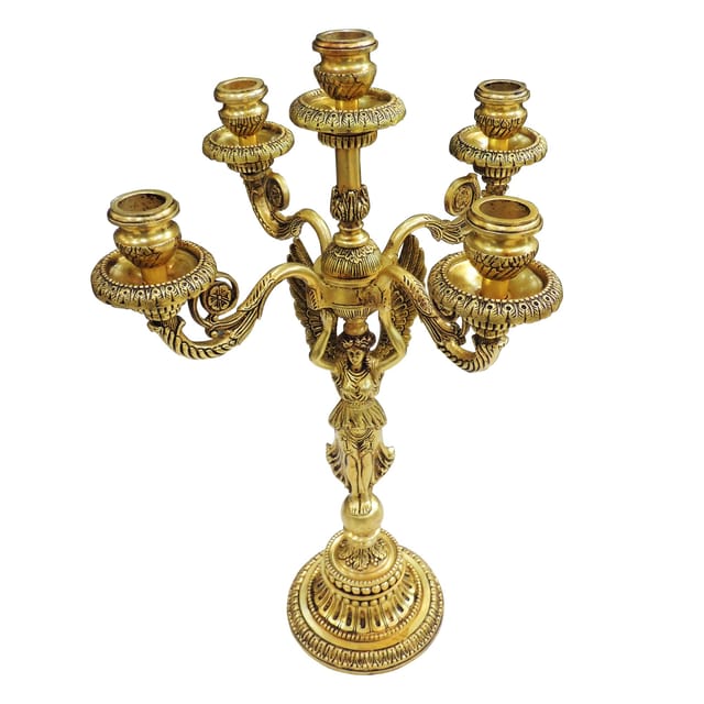 Brass Showpiece Candle Holder Statue - 13*13*19.5 Inch (BS1898 D)